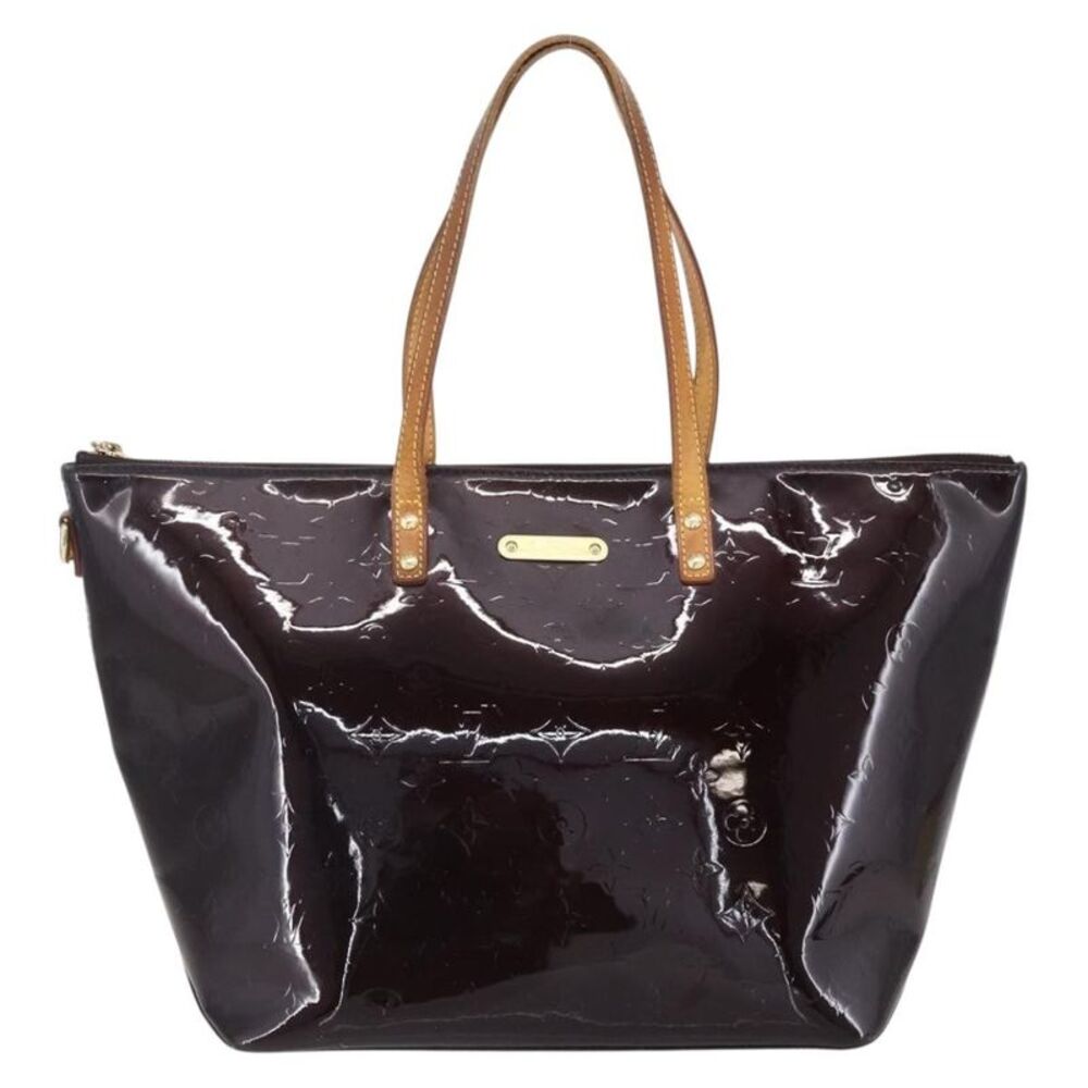 Louis Vuitton Bellevue Monogram Vernis Burgundy Patent_Leather Tote Bag Bag